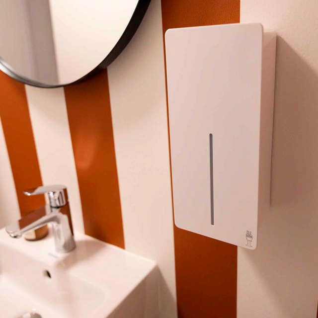 LOKI touch-free dispenser for foam soap/disinfectant, white