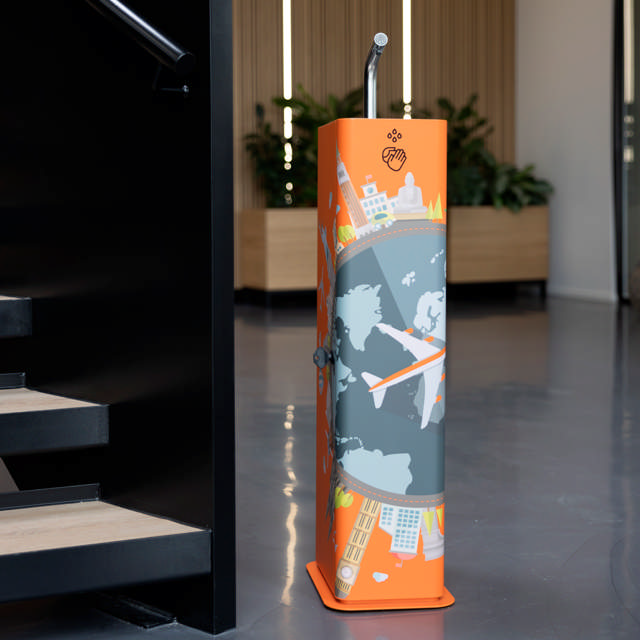 COLUMN sanitiser stand w/adapter, white